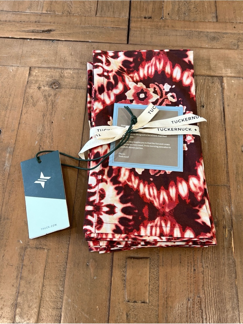 Tuckernuck Damask Printed Napkins Set Of 4 20x20 Scarlet Cream New